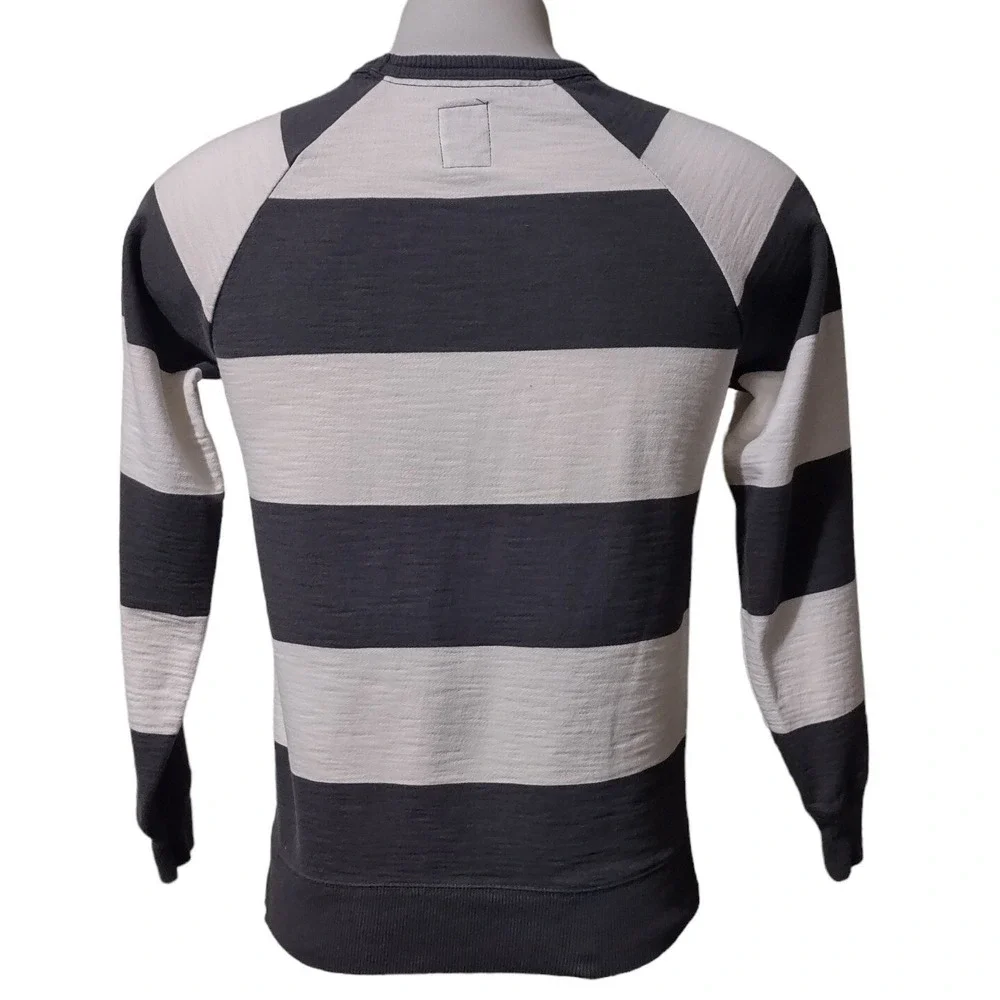 Sweatshirt Old Navy Grey White‎ Striped XL Boys 14-16 Norm Core Streetwear Retro